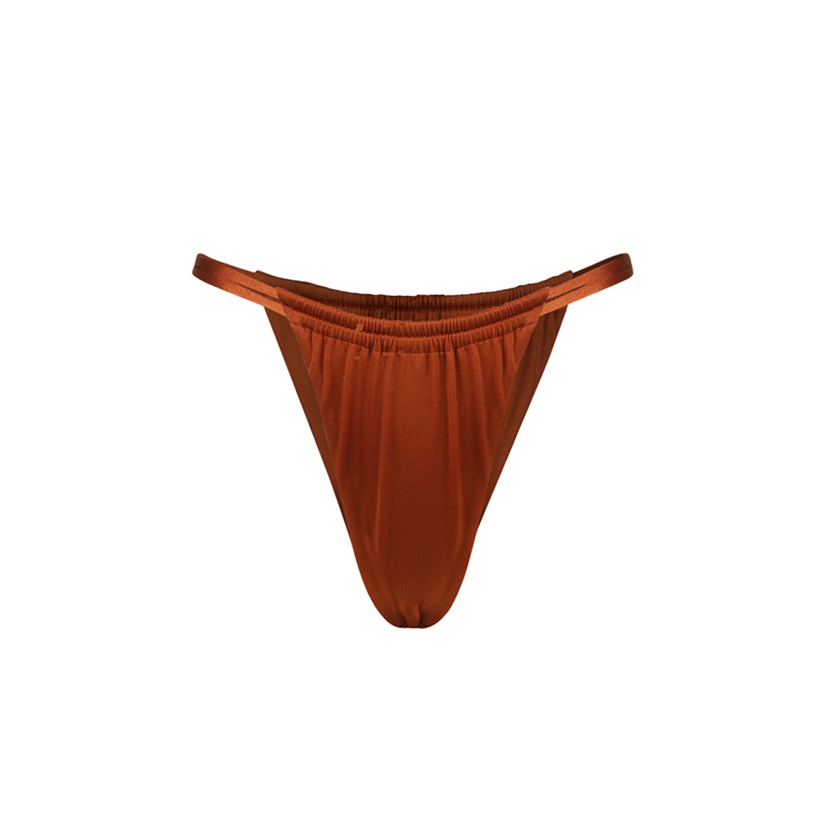 MAYA Copper Double Strapped Ruched Bikini Bottom