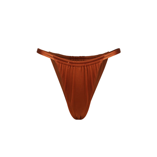 MAYA Copper Double Strapped Ruched Bikini Bottom